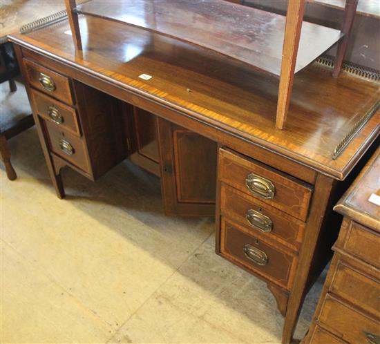 Inlaid mahogany desk- cut down